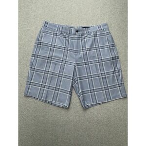 Dunning Shorts Mens 36 Gray Plaid Stretch Golf Casual Performance Preppy Outdoor